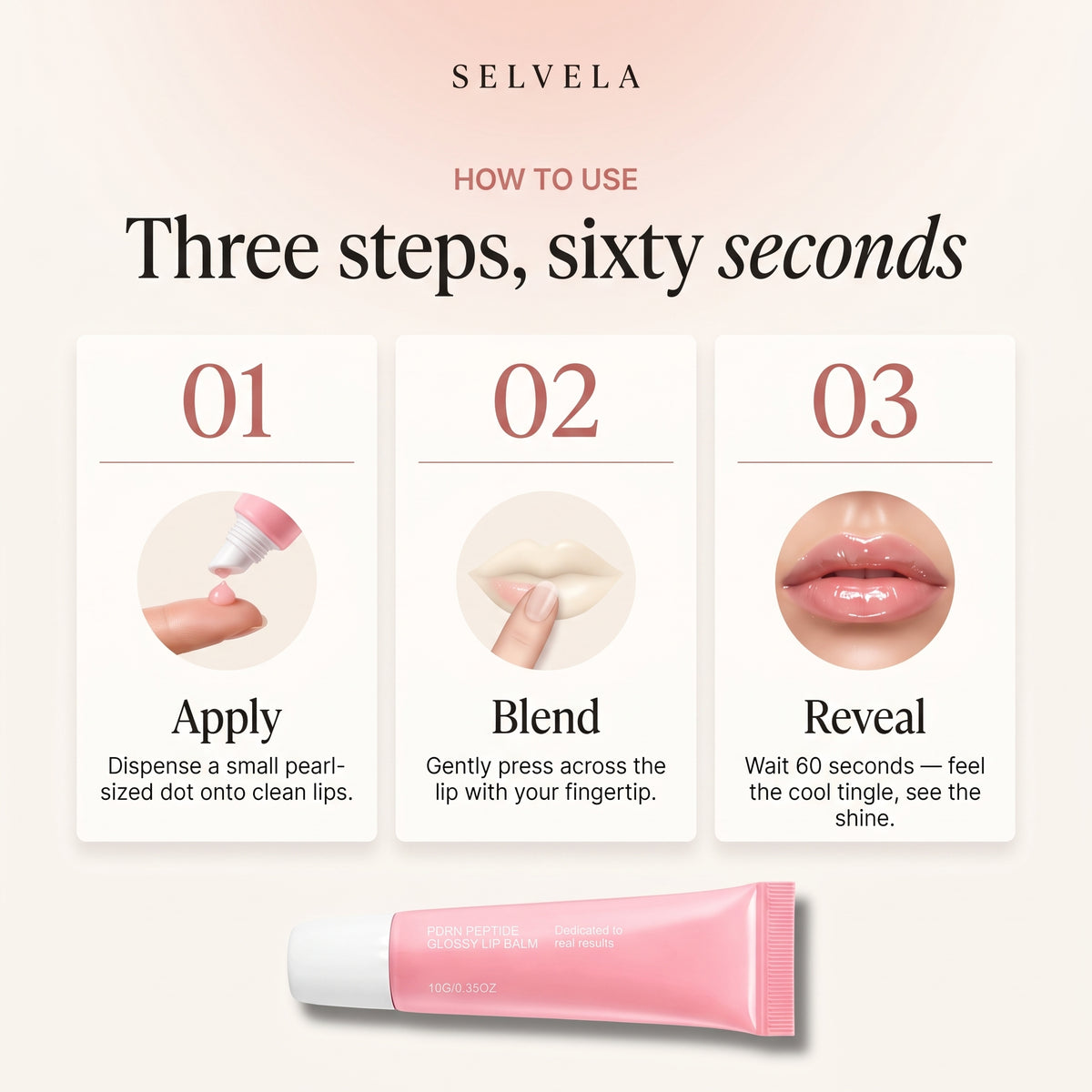 Selvela Peptide Glossy Lip Balm Treatment