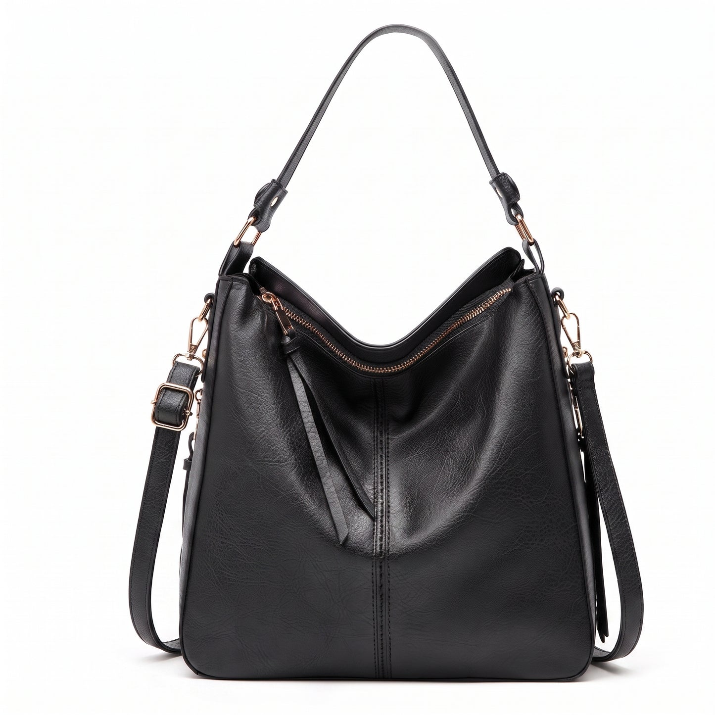 Selvela Leather Hobo Anti-Theft Handbag