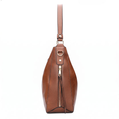 Selvela Leather Hobo Anti-Theft Handbag