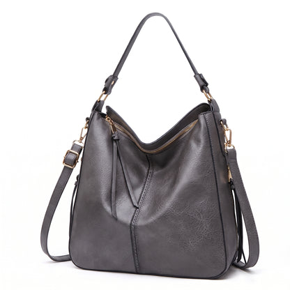 Selvela Leather Hobo Anti-Theft Handbag