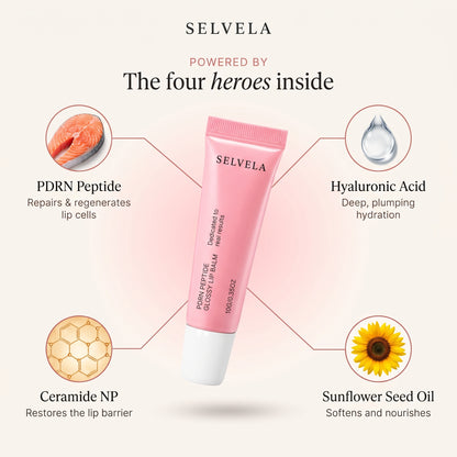 Selvela Peptide Glossy Lip Balm Treatment