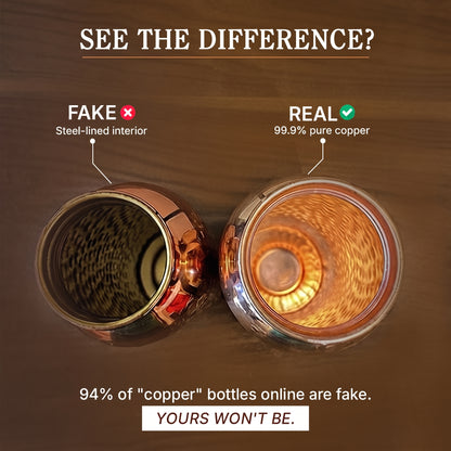 Certified Selvela Pure Copper Water Bottles - V2 Hand-Hammered Edition